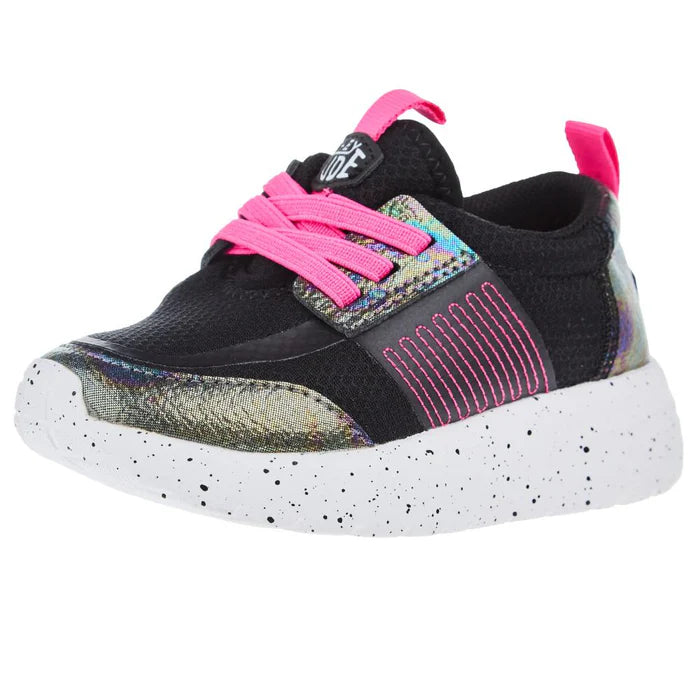 Girl's Hey Dude Sirocco Play Black and Pink 42107-090