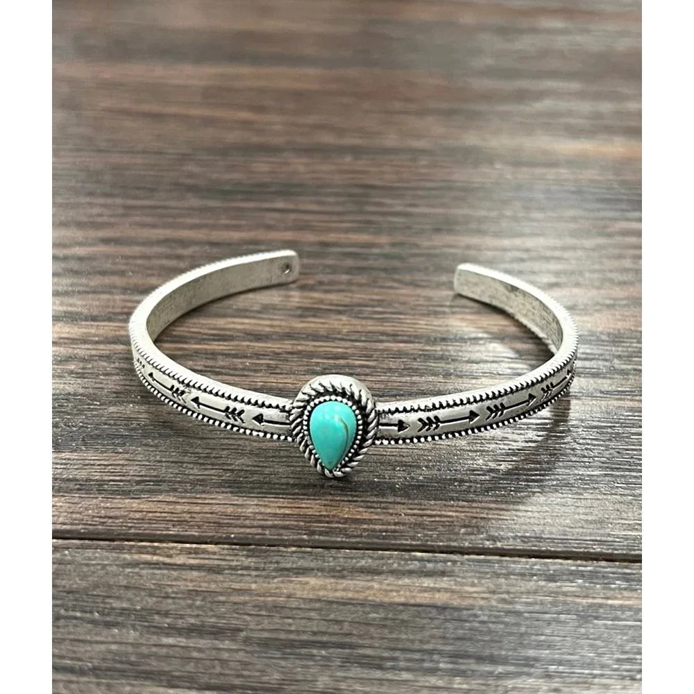 Women's Isac 6mm Drop Turquoise Cuff Bracelet 711349