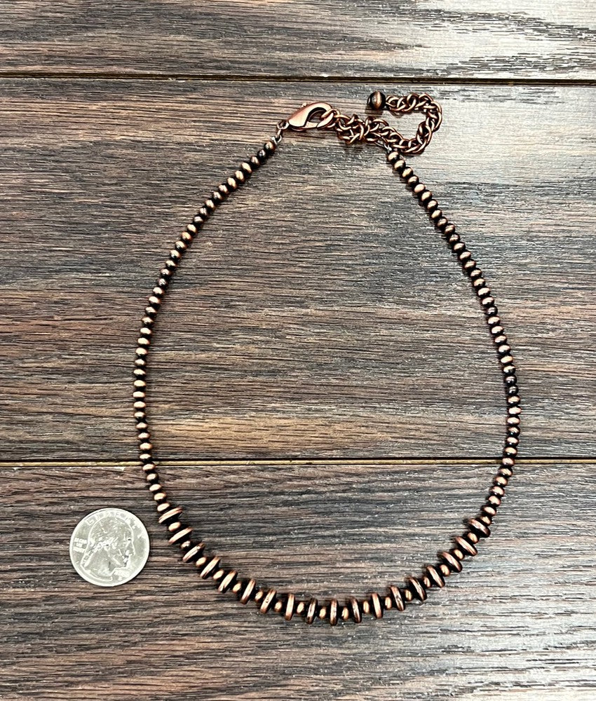 Isac Women's 15" Copper Western Bead Necklace