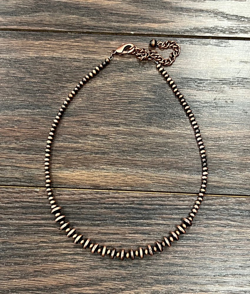 Isac Women's 15" Copper Western Bead Necklace