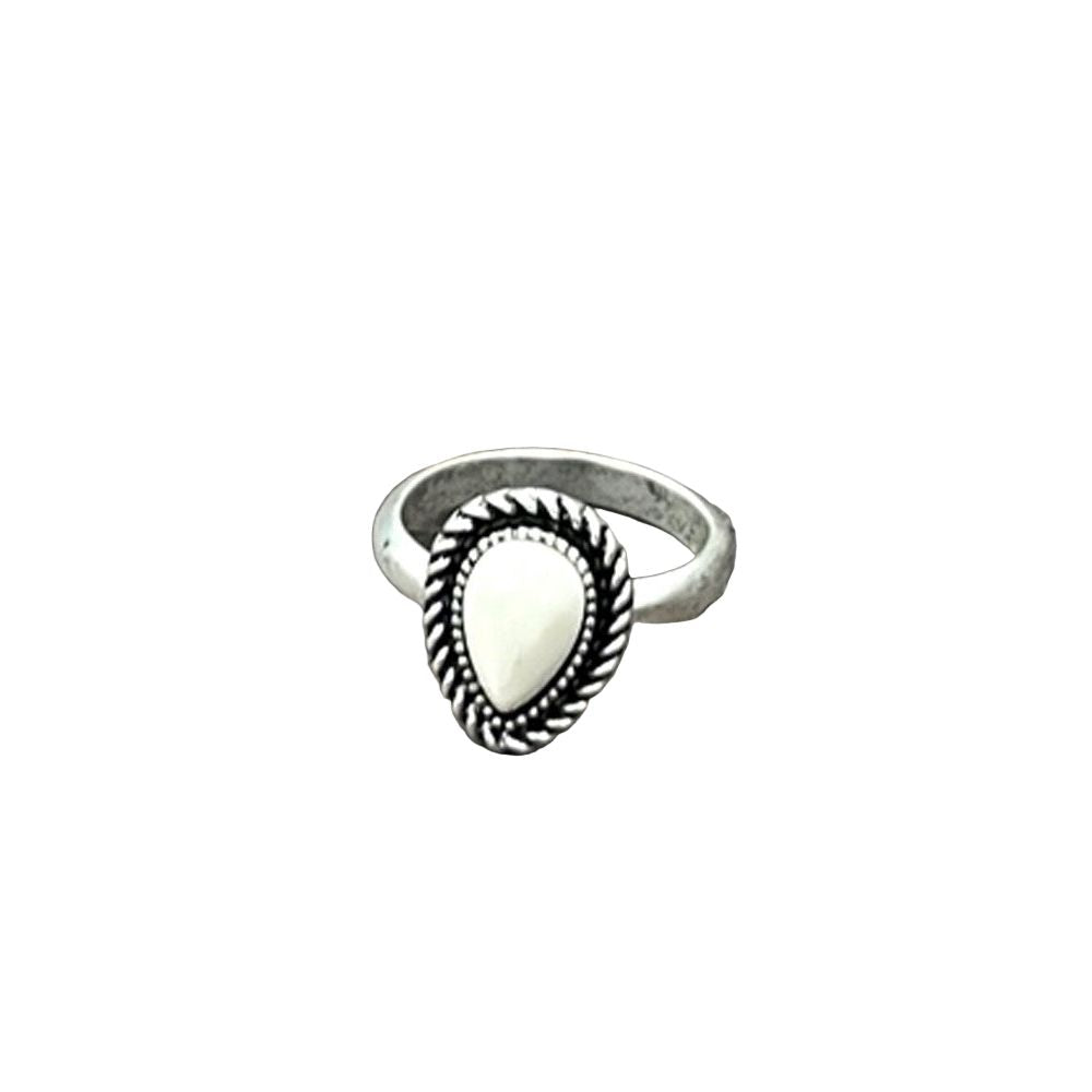 Women's Isac 10mm Drop White Turquoise Adjustable Ring