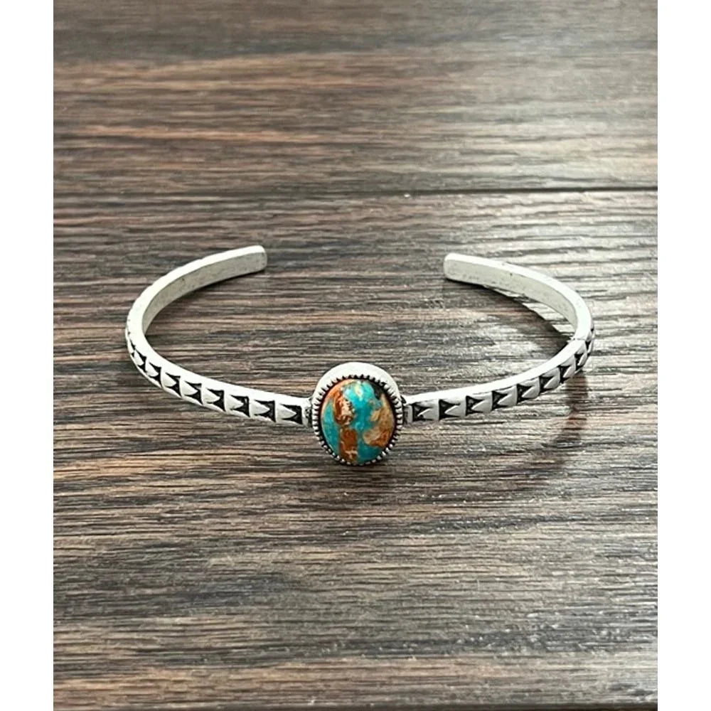 Women's Isac 16mm Oval Gemstone Cuff Bracelet 711384