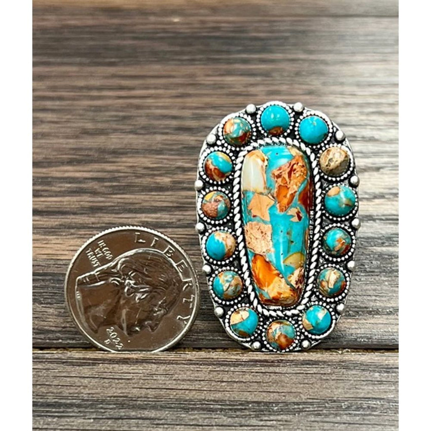 Women's Isac Western Gemstone Adjustable Ring 750484