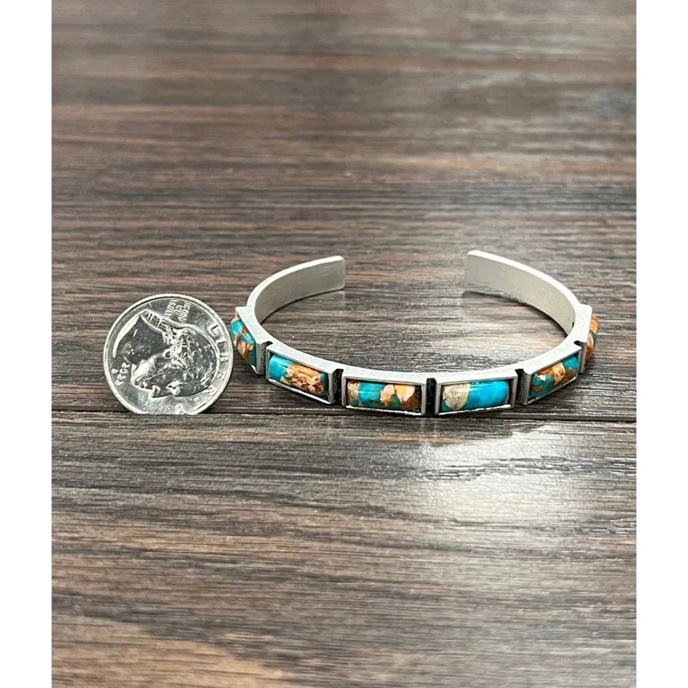 Women's Isac Navajo-Inspired Bar Gemstone Cuff Bracelet 711387