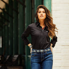Women's Ariat Black Kirby Shirt 10022056-001 - Crazy House Western Wear