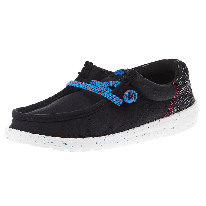 Boy's Hey Dude Wally Funk Hersey Jacquard Black Multi Casual Shoes 44184-0C4