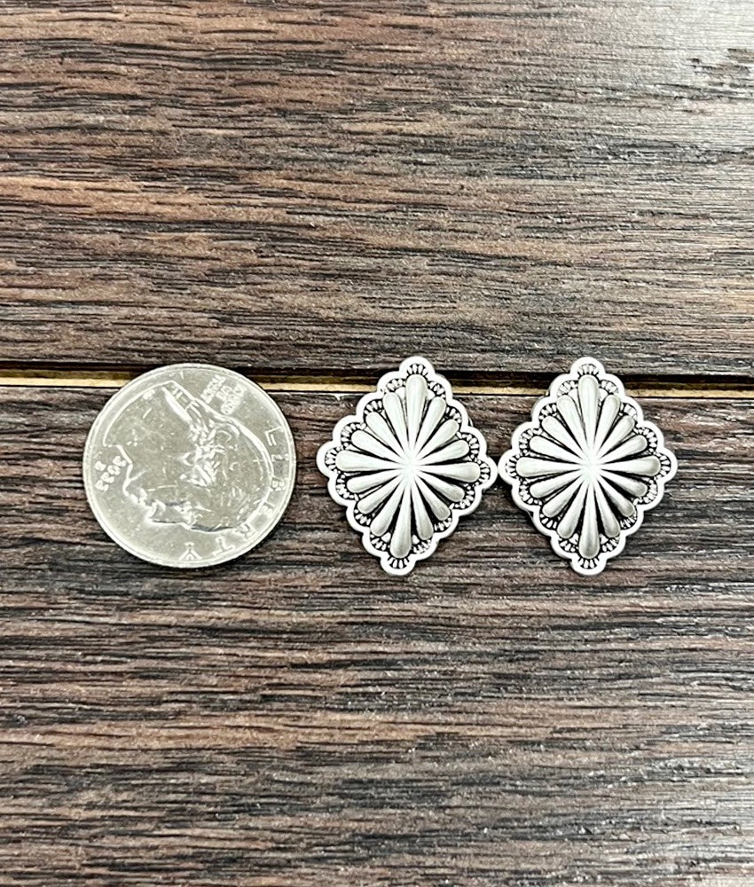 Isac Brass Concho Stud Earrings 724558-1