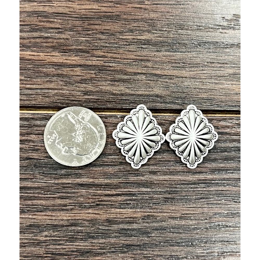 Isac Brass Concho Stud Earrings 724558-1