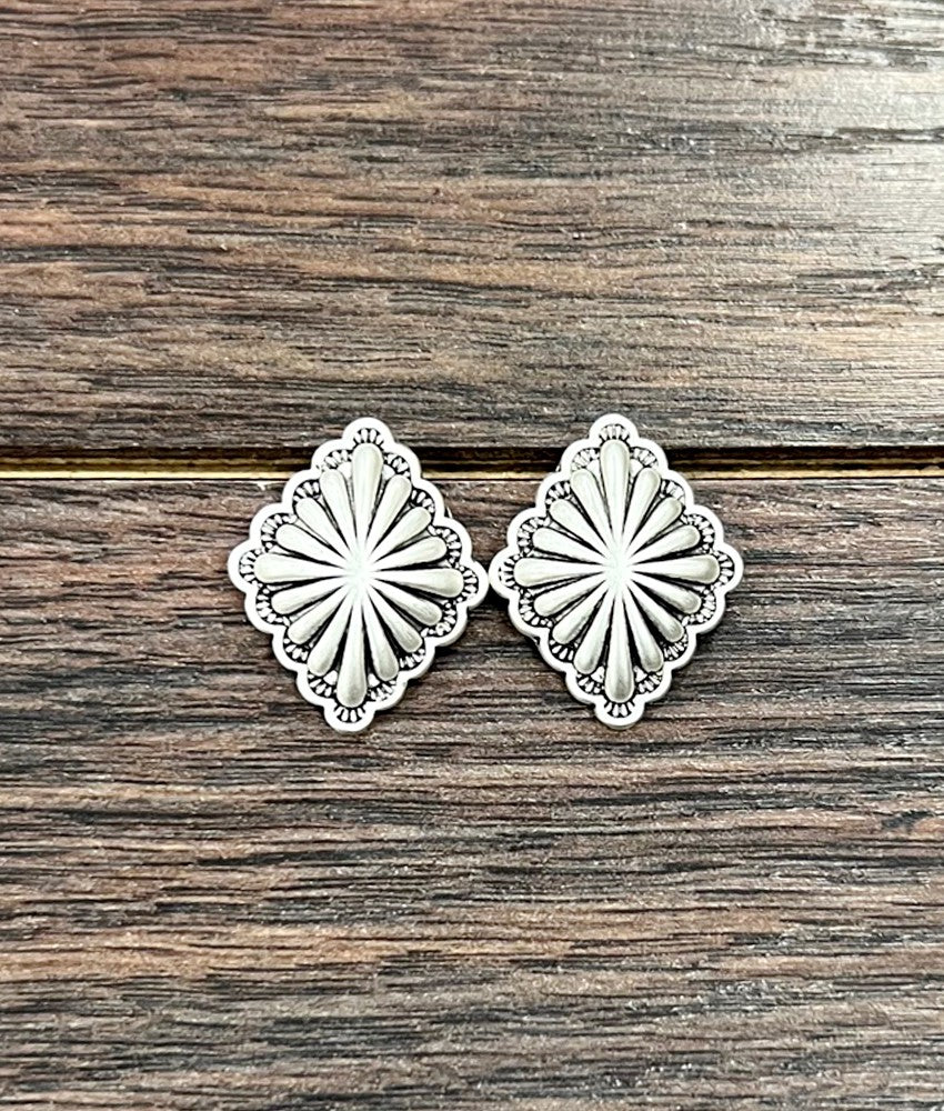 Isac Brass Concho Stud Earrings 724558-1