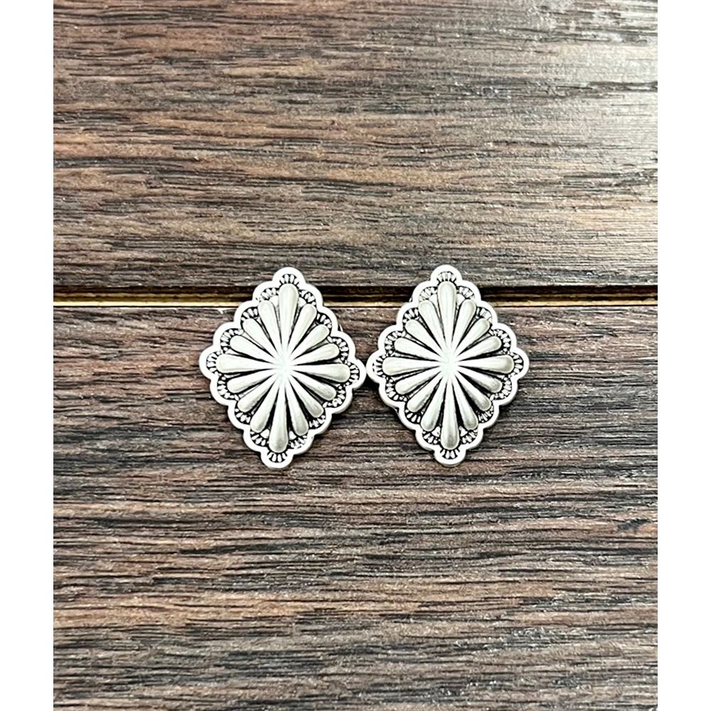 Isac Brass Concho Stud Earrings 724558-1