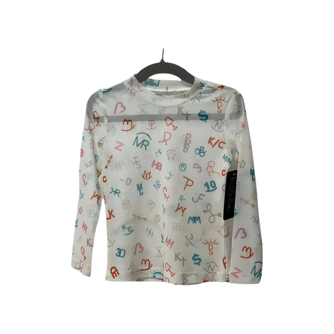 Girl's Long Sleeve Ivory Mesh Top Y-IVORYBRANDS-MESH - Crazy House Western Wear