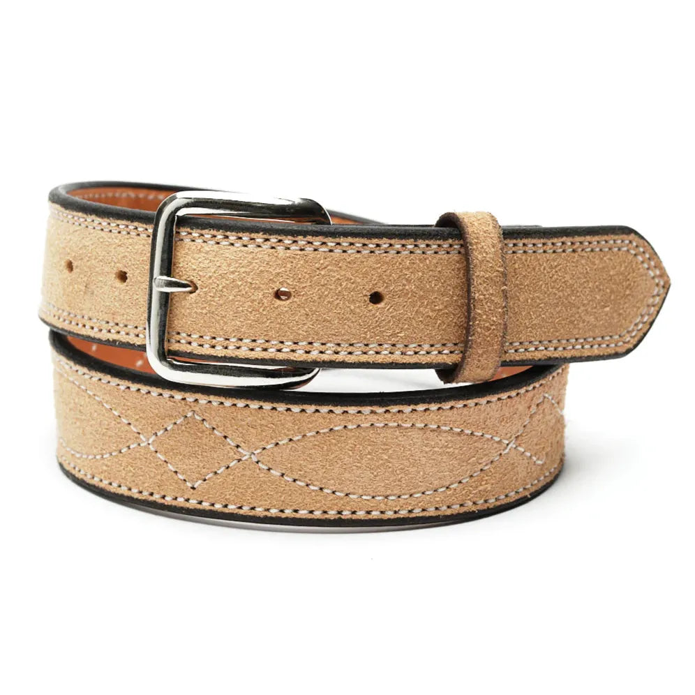 Men's Texas Saddlery Tan Roughout Gunfighter Belt 1W29