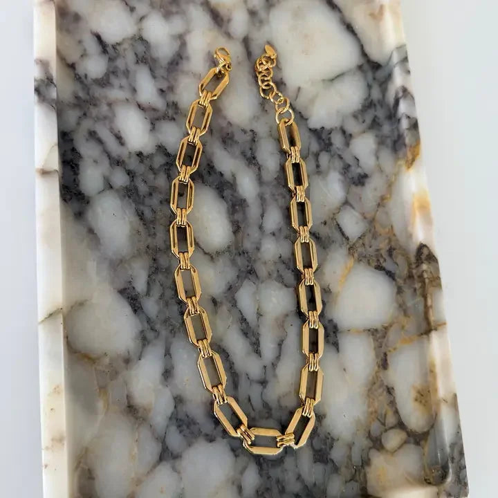 Women's Gold Plated Chain Link "Gianna" Necklace
