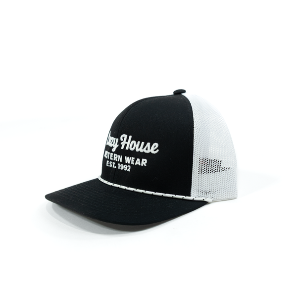 Crazy House White and Black Snapback Cap
