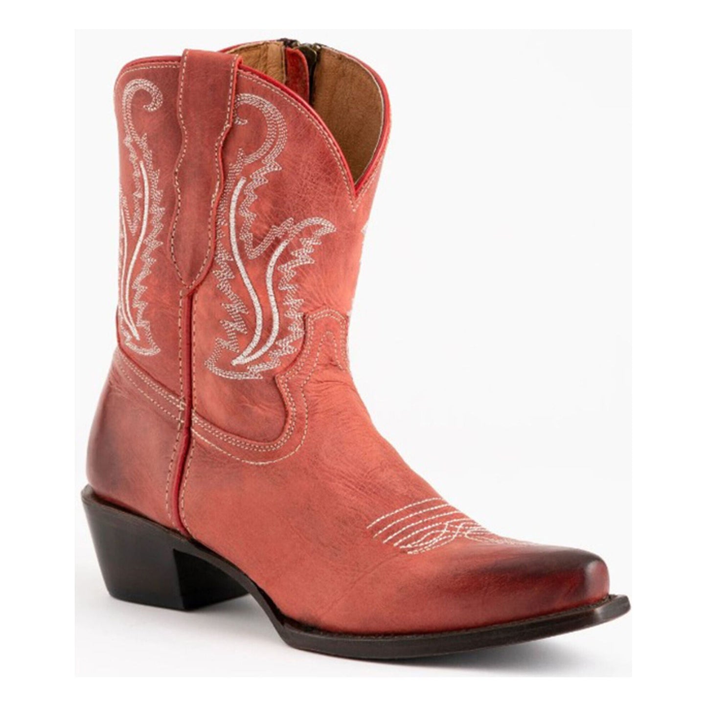 Women's Ferrini Red Snip Toe Boots 8" 62311220 - Crazy House Western Wear