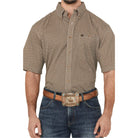 Men's Wrangler Geo Print Short Sleeve Button-Down Stretch Western Shirt 112366982 - Crazy House Western Wear