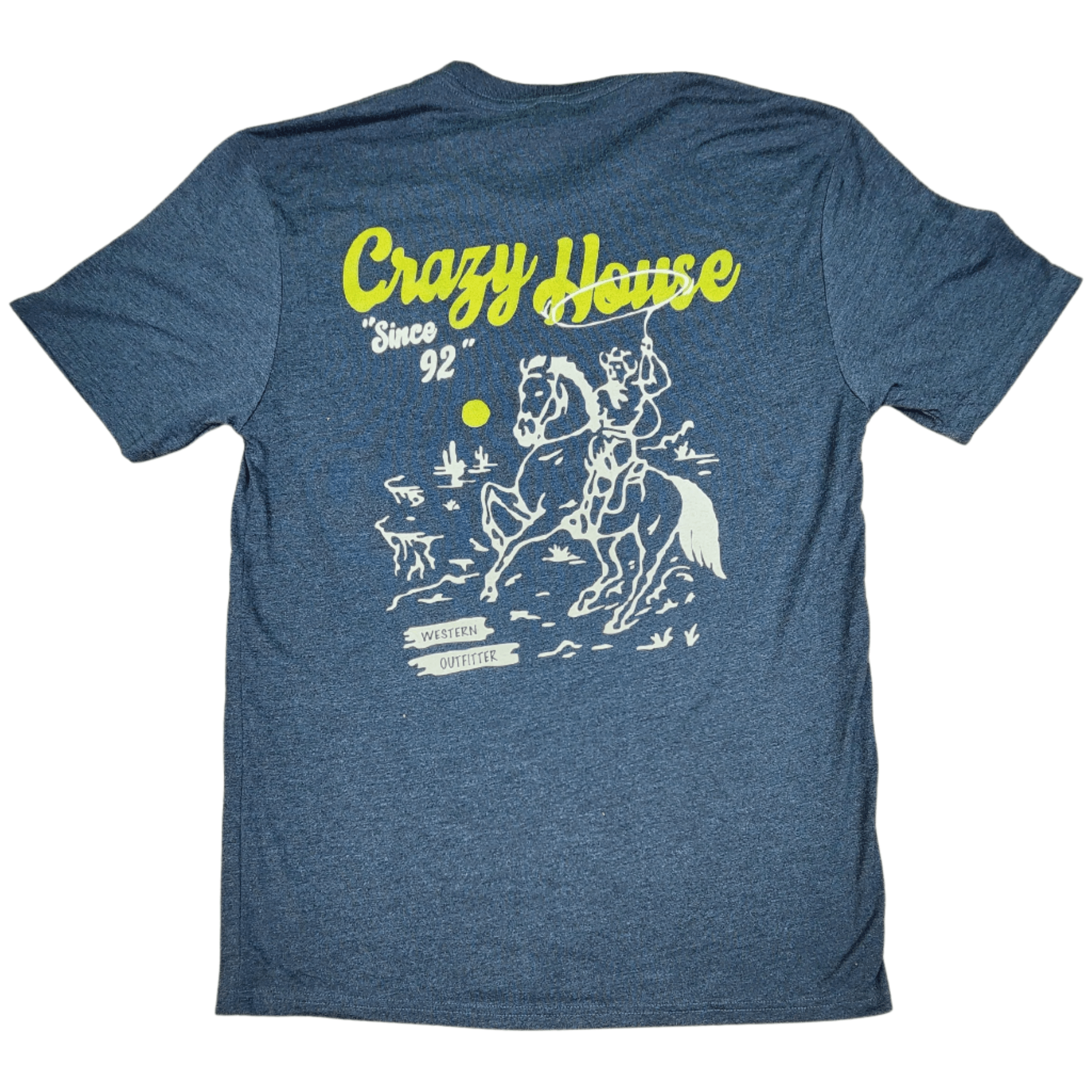 Crazy House Roping Cowboy T-Shirt DM130-BLK.FRST-18166 - Crazy House Western Wear