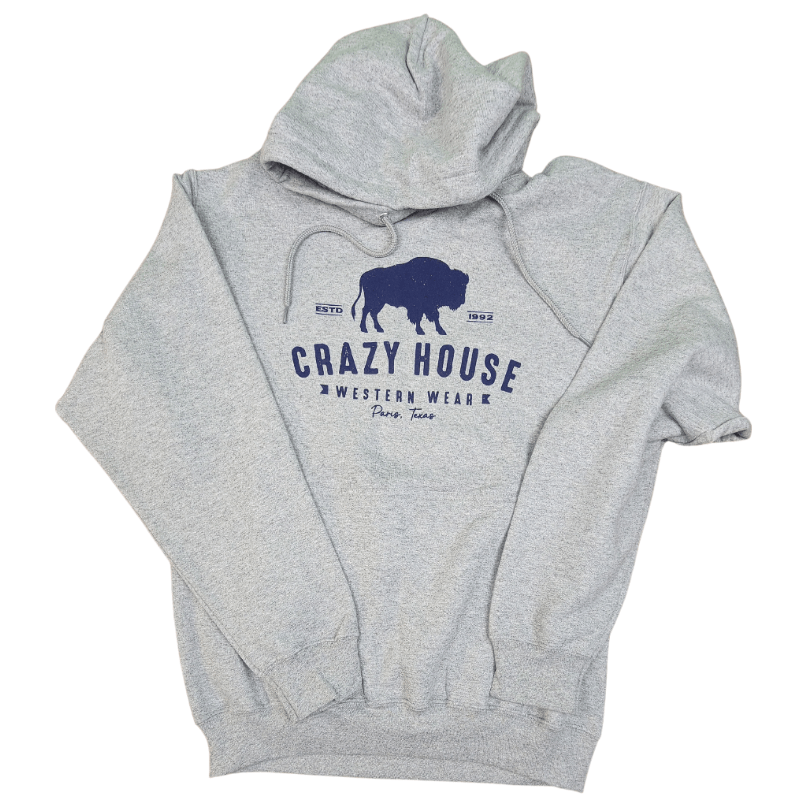 Crazy House Buffalo Logo Hoodie PC78H-ATH.HTR-46143 - Crazy House Western Wear