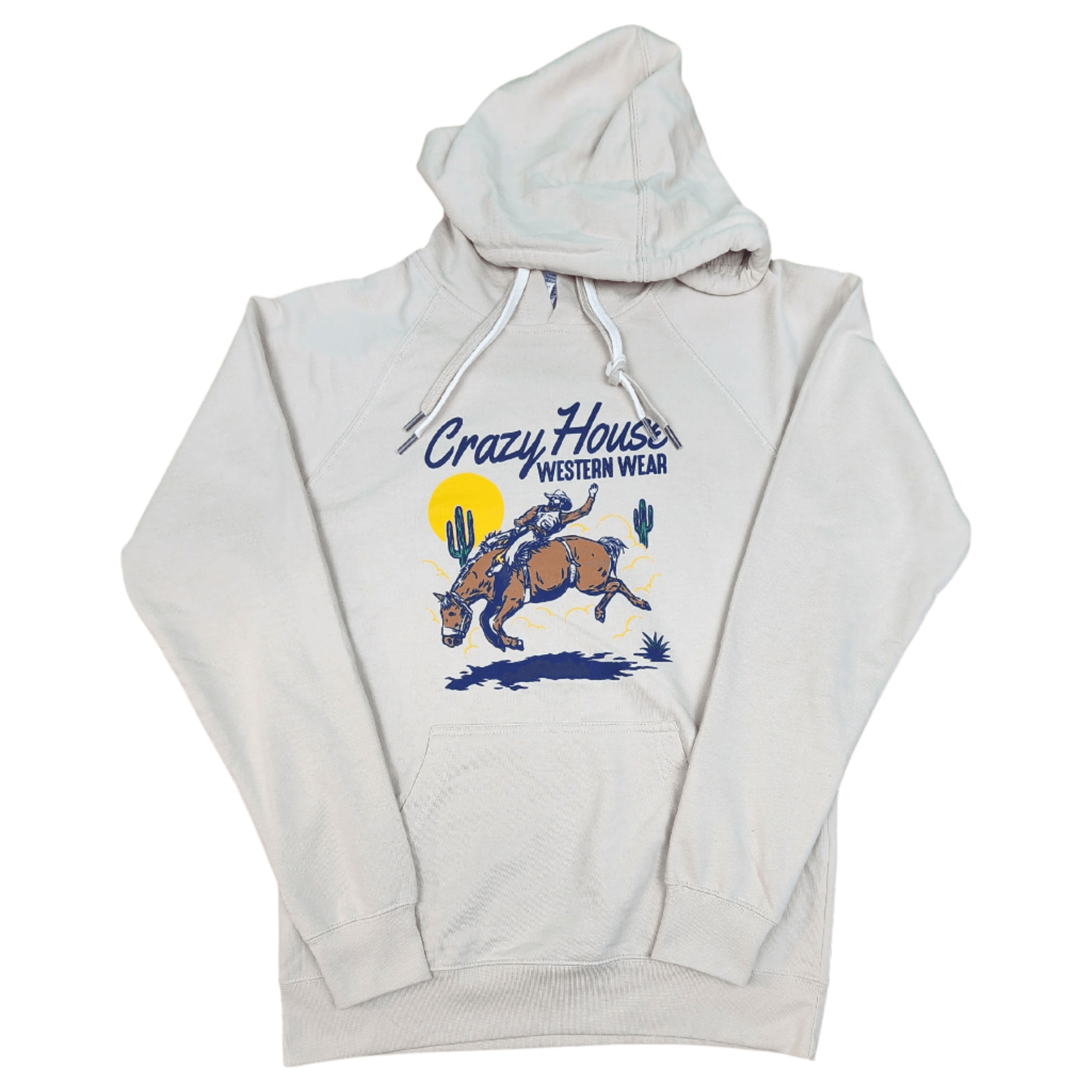 Crazy House Bucking Bronc Hoodie 11376-SAND-46178 - Crazy House Western Wear