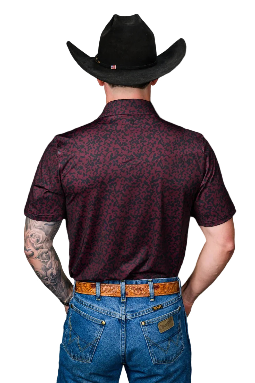 Ferrell Men's The Grant Pearl Snap Polo In Maroon FP1026151
