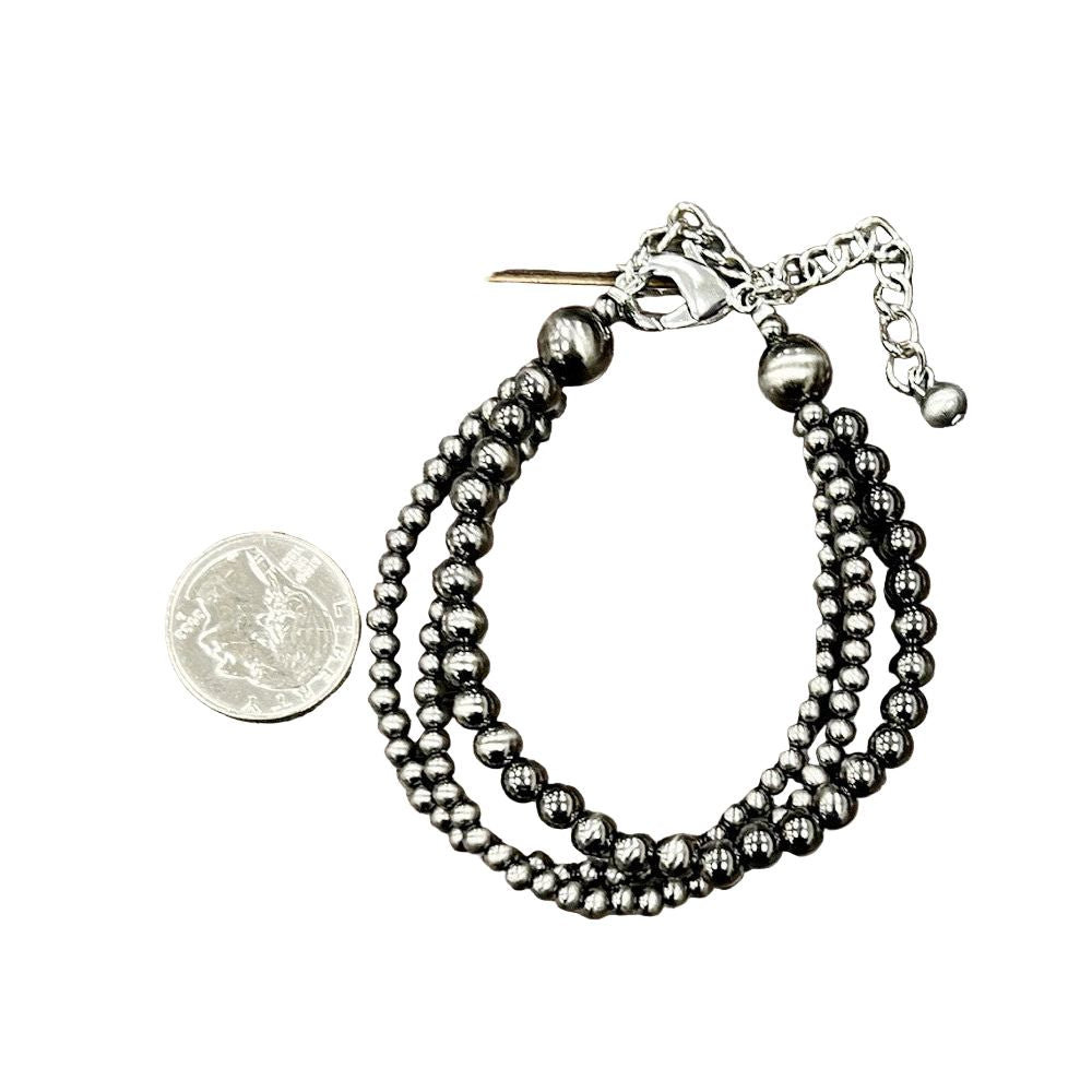 Women's Isac Handmade Polish Navajo Bead Adjustable Bracelet