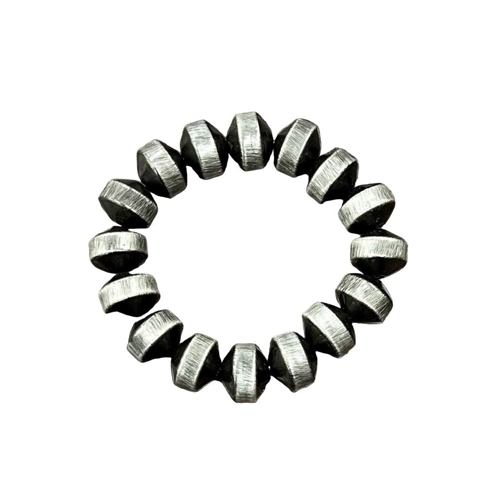 Women's Isac Handmade 12mm Navajo Bead Stretch Bracelet