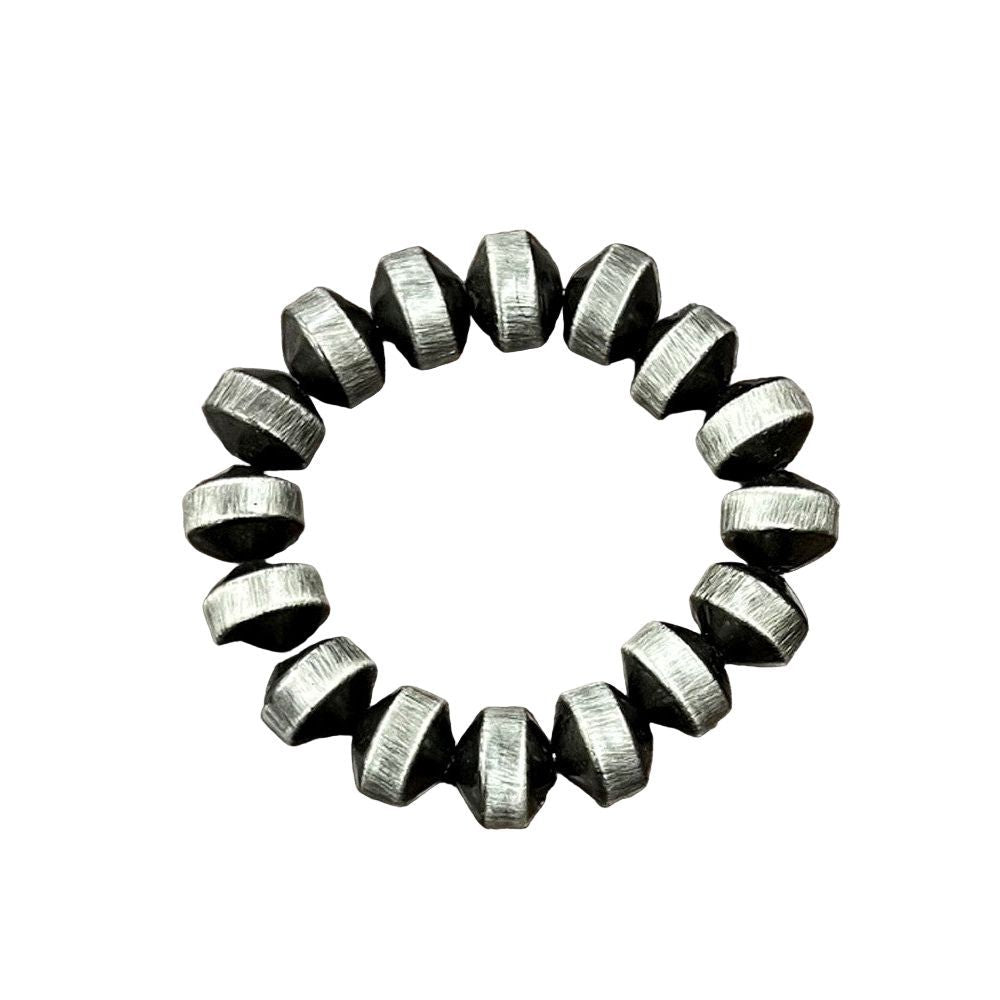 Women's Isac Handmade 12mm Navajo Bead Stretch Bracelet