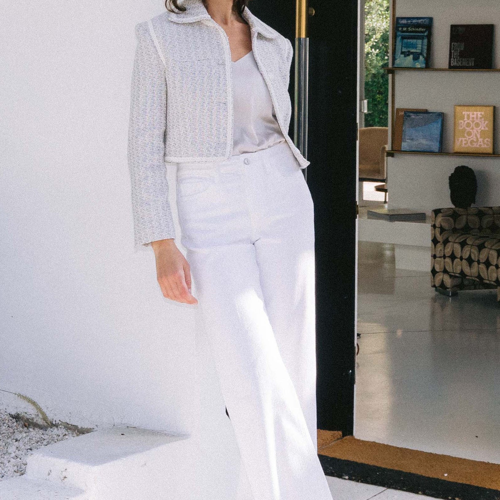 Women's Vervet Optic White High Rise Crop Wide Leg Jeans T5894WH