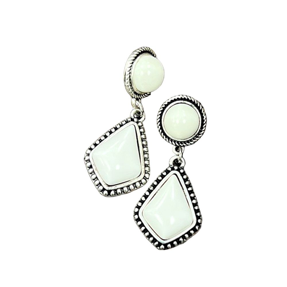 Women's Isac 1.7" Long Arrowhead White Turquoise Post Earrings