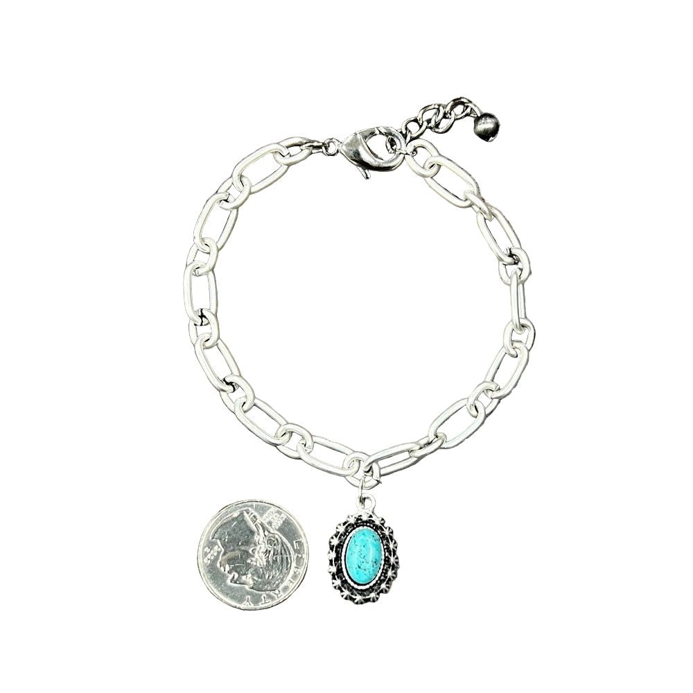 Women's Isac Adjustable Turquoise Anklet