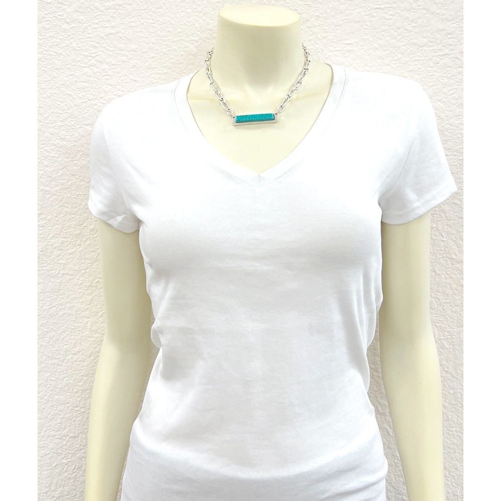 Women's Isac 15" to 20" Long Bar Turquoise Necklace