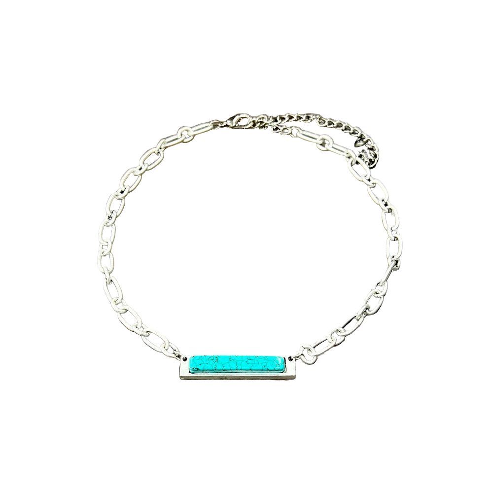 Women's Isac 15" to 20" Long Bar Turquoise Necklace