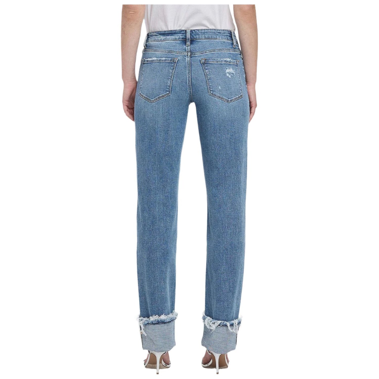 Women's Lovervet Mid Rise Cuffed Straight Jeans LV1504