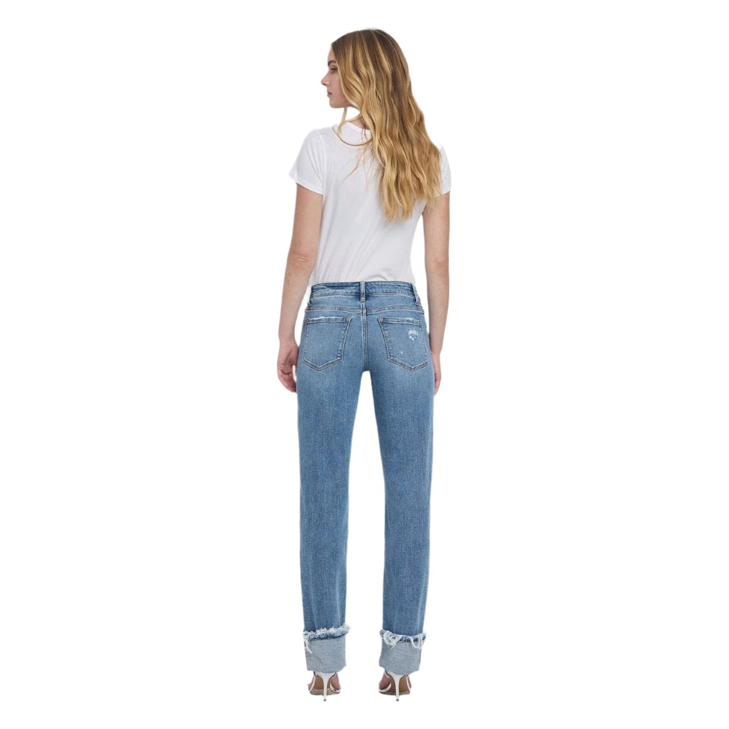 Women's Lovervet Mid Rise Cuffed Straight Jeans LV1504