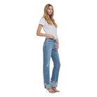 Women's Lovervet Mid Rise Cuffed Straight Jeans LV1504 - Crazy House Western Wear