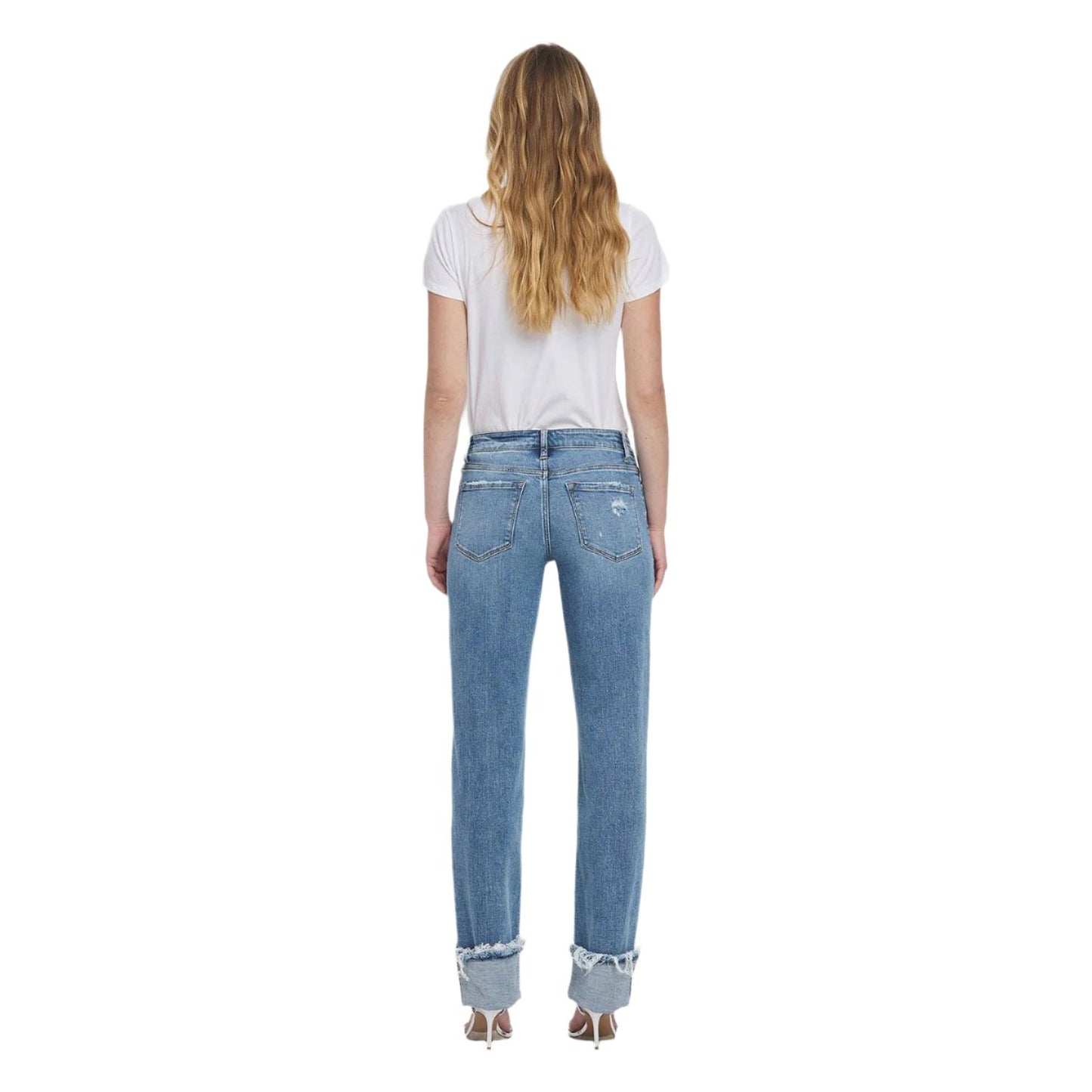 Women's Lovervet Mid Rise Cuffed Straight Jeans LV1504