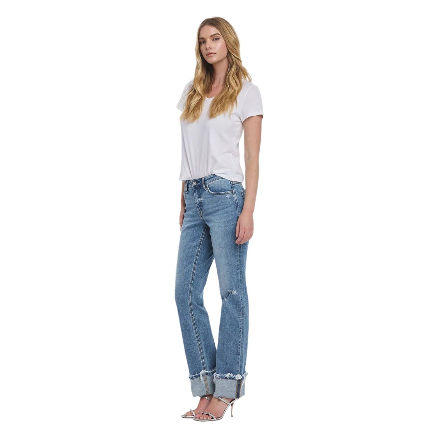 Women's Lovervet Mid Rise Cuffed Straight Jeans LV1504