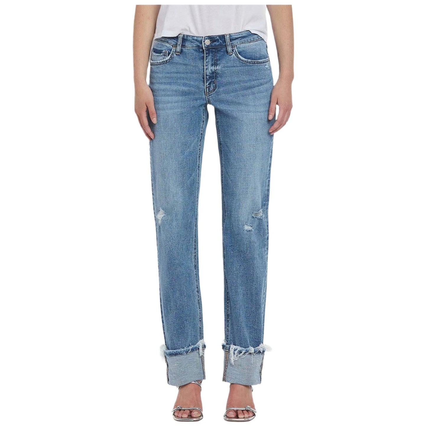 Women's Lovervet Mid Rise Cuffed Straight Jeans LV1504