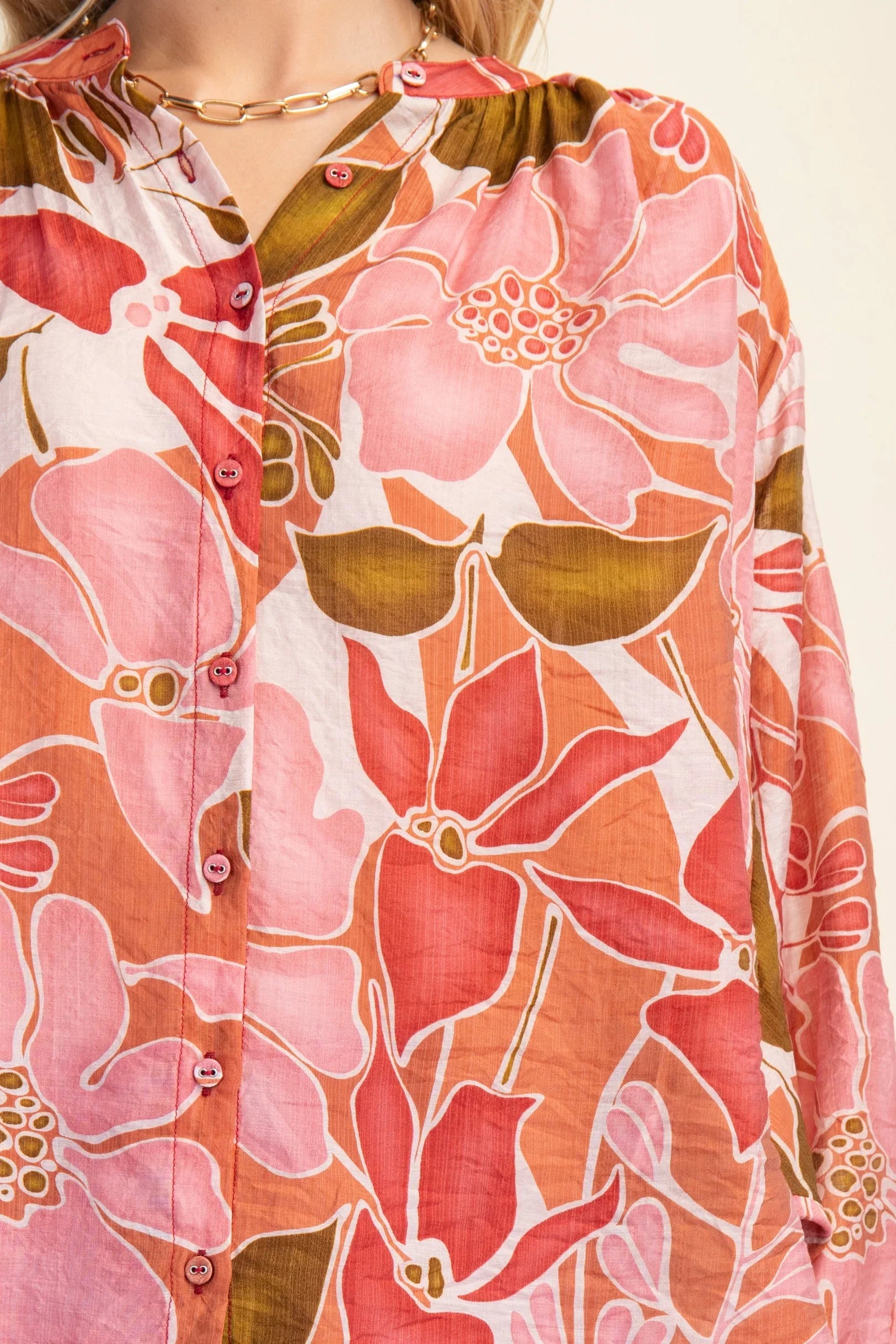 Women's Gigio Coral Mix Batwing Blouse TG1474