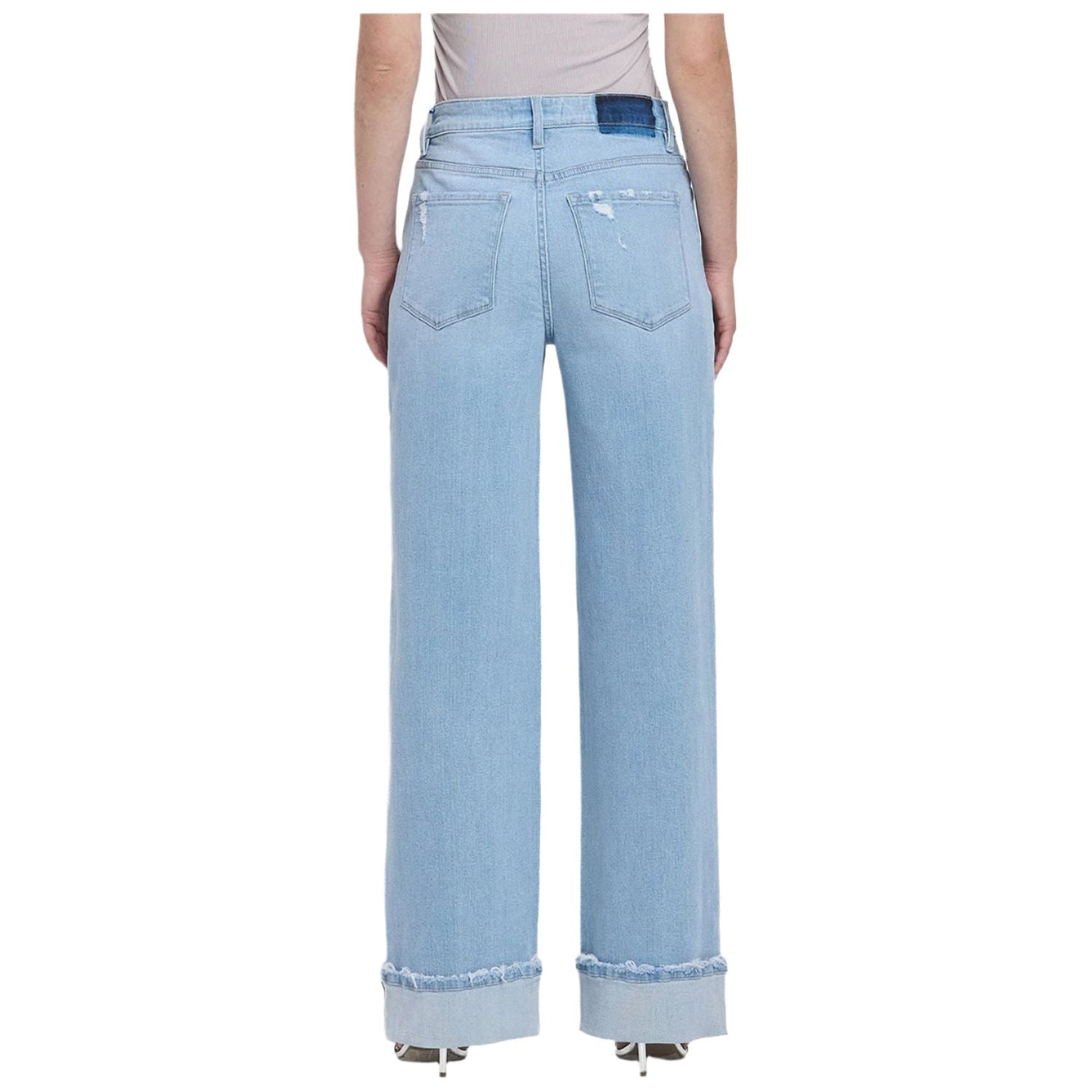 Women's Flying Monkey Super High Rise Cuffed Baggy Wide Jeans F5796 - Crazy House Western Wear