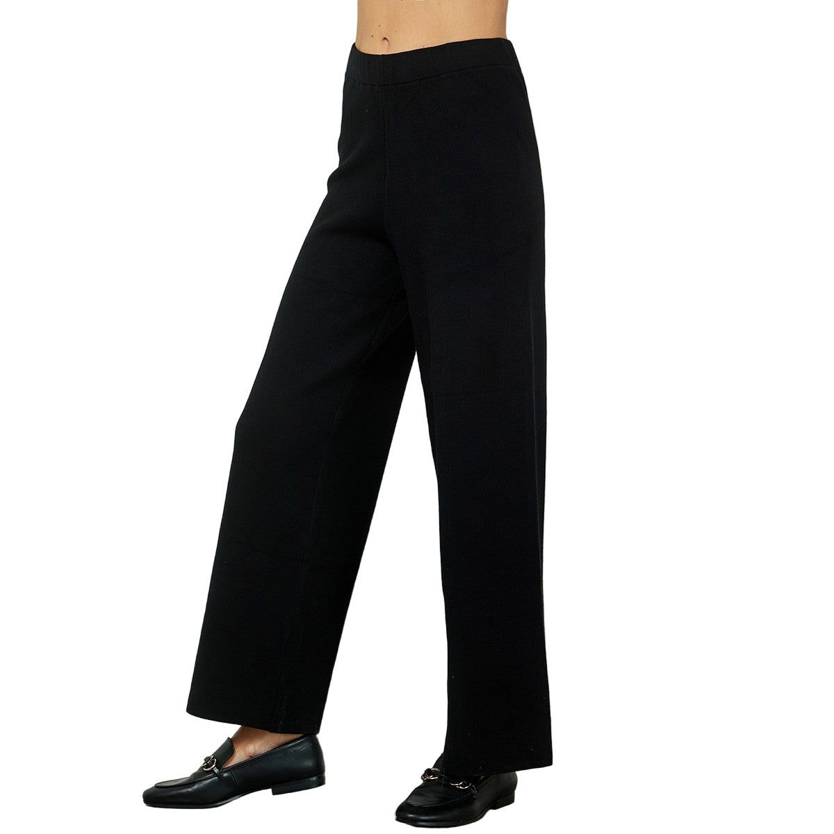 Women's Black Crop Sweater Pants