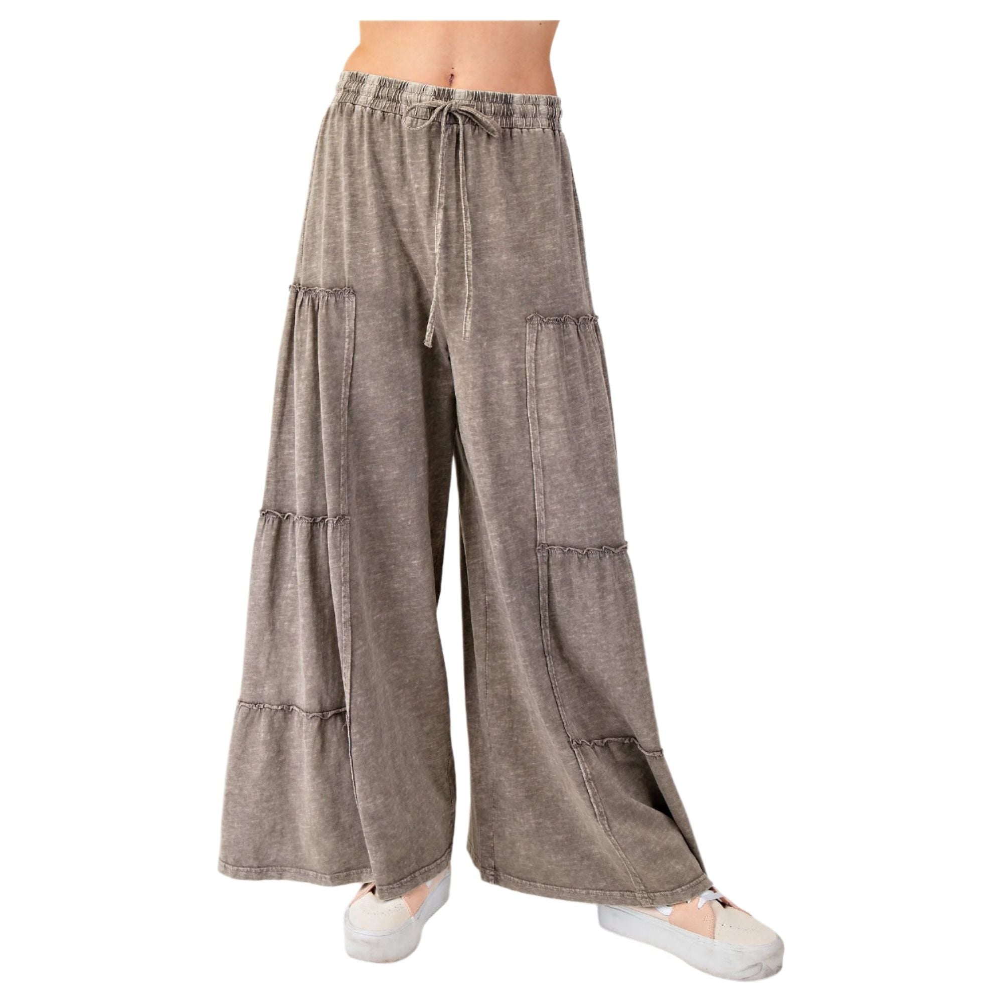 Women's Mineral Washed Tiered Pants EB56000 - Crazy House Western Wear