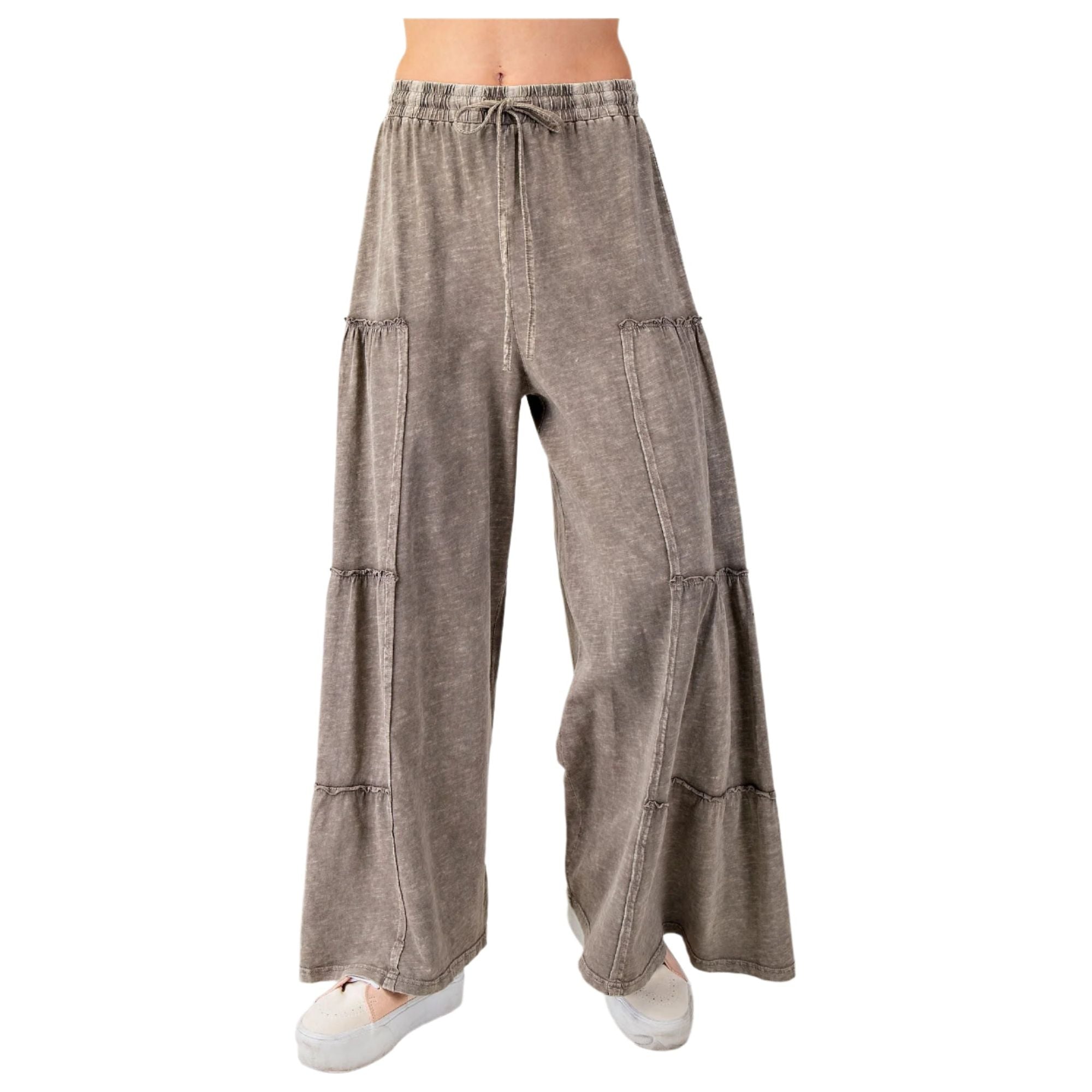 Women's Mineral Washed Tiered Pants EB56000 - Crazy House Western Wear