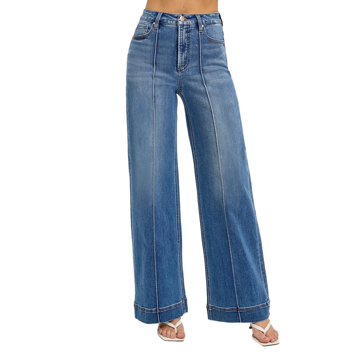 Women's Tummy Control High Rise Ankle Wide Front Pintuck PWA21011