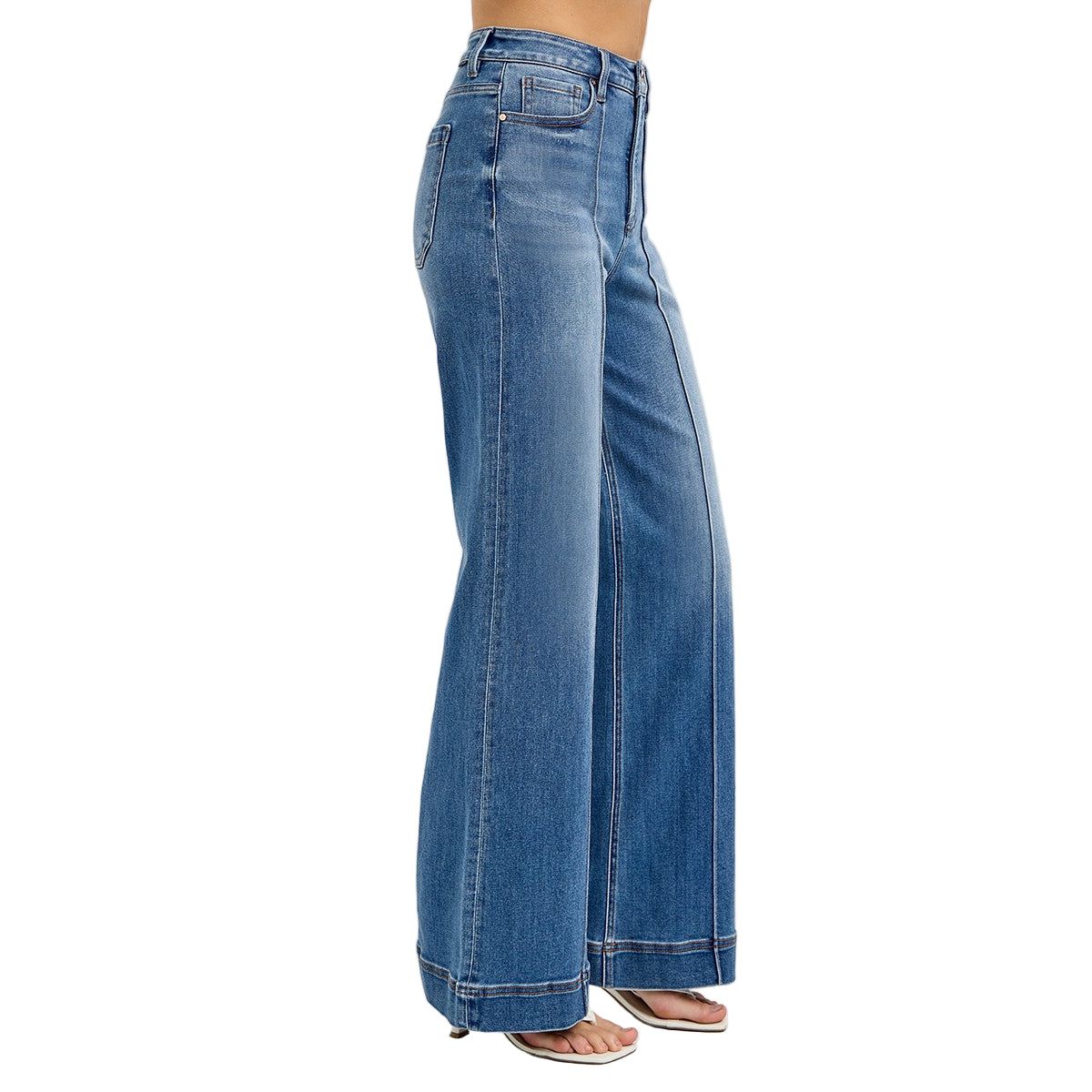 Women's Tummy Control High Rise Ankle Wide Front Pintuck PWA21011
