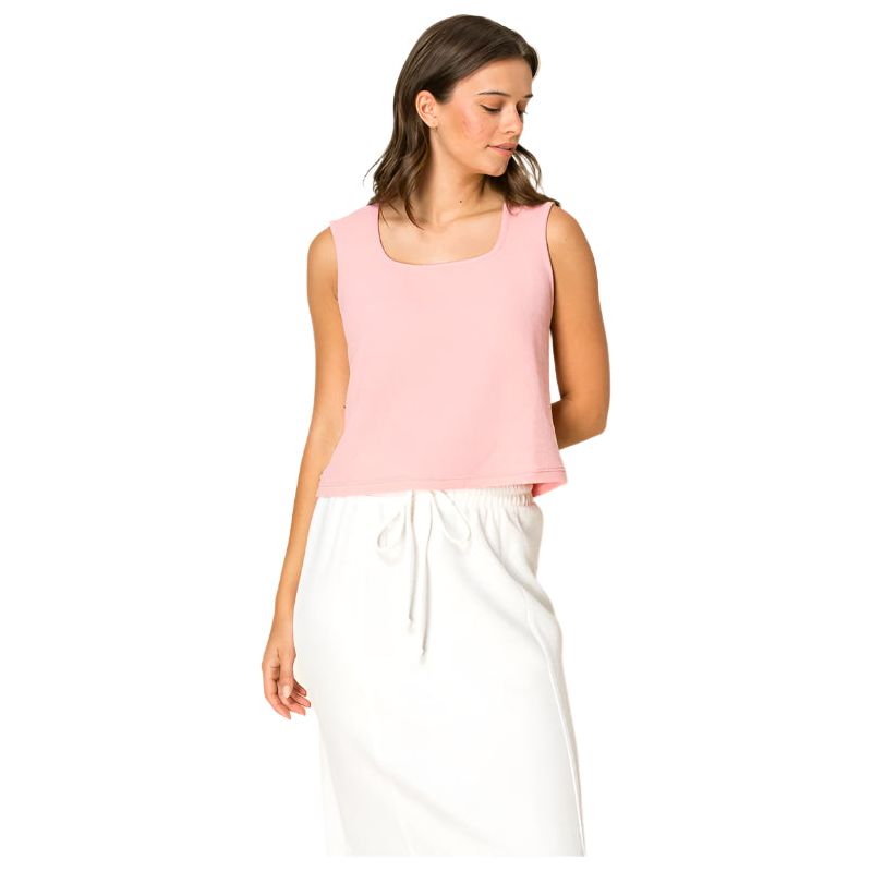 Women's Tres Bien Square Neck Knit Tank Top T-41456 - Crazy House Western Wear