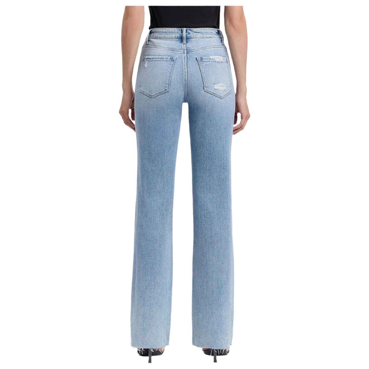 Women's Flying Monkey High Rise Distressed Slim Wide Jeans F5781 - Crazy House Western Wear