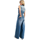 Women's ee:some Snow Washed Casual Button Down Jumpsuit BG10830 - Crazy House Western Wear