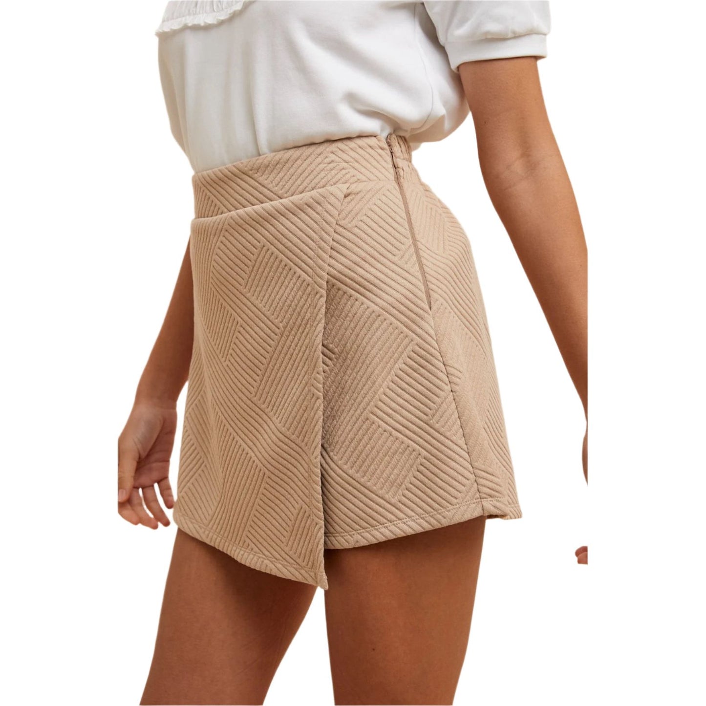 Women's Textured Quilted Knit Skort AP6232A
