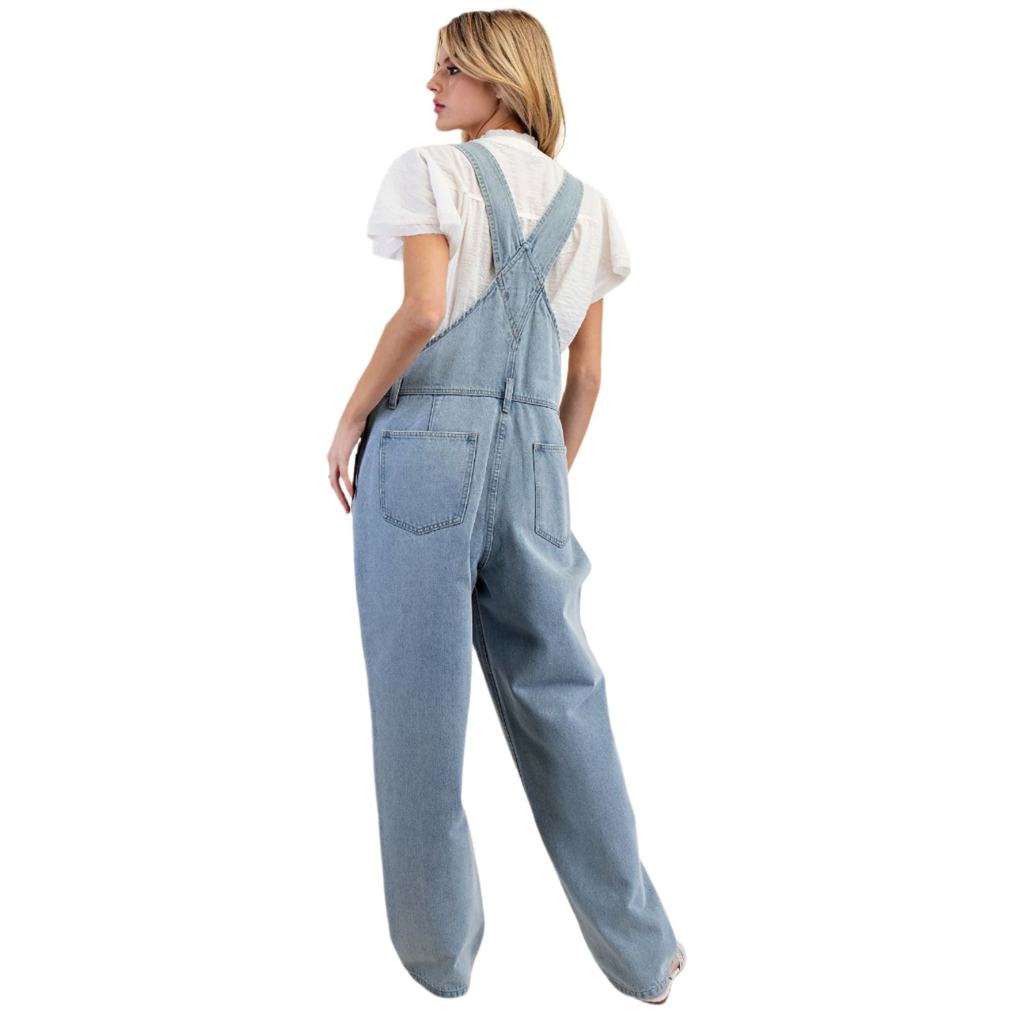 Women's Washed Denim Overalls EB90075 - Crazy House Western Wear